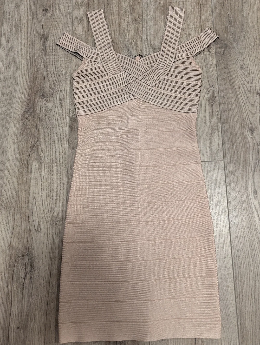 bebe Nude Blush Strappy Bandage Mini Dress - Picture 2 of 11